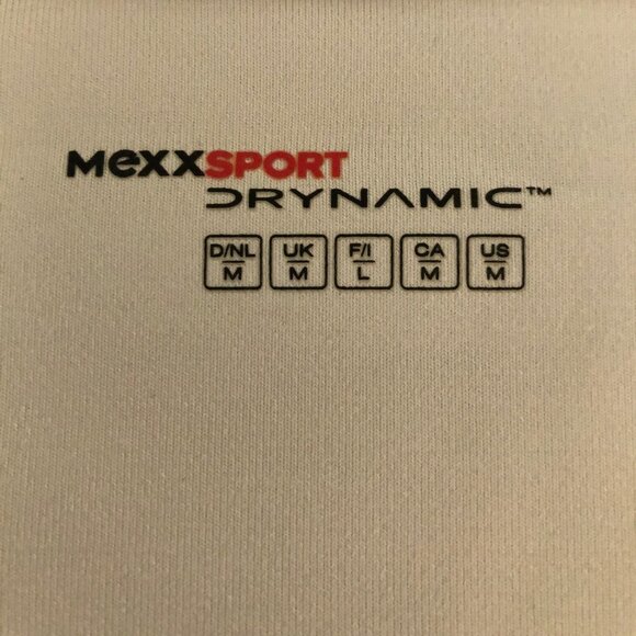 Mexx Sport Drynamic Activewear Short Sleeve V Neck Athletic Top Cream Sz M - Picture 4 of 4